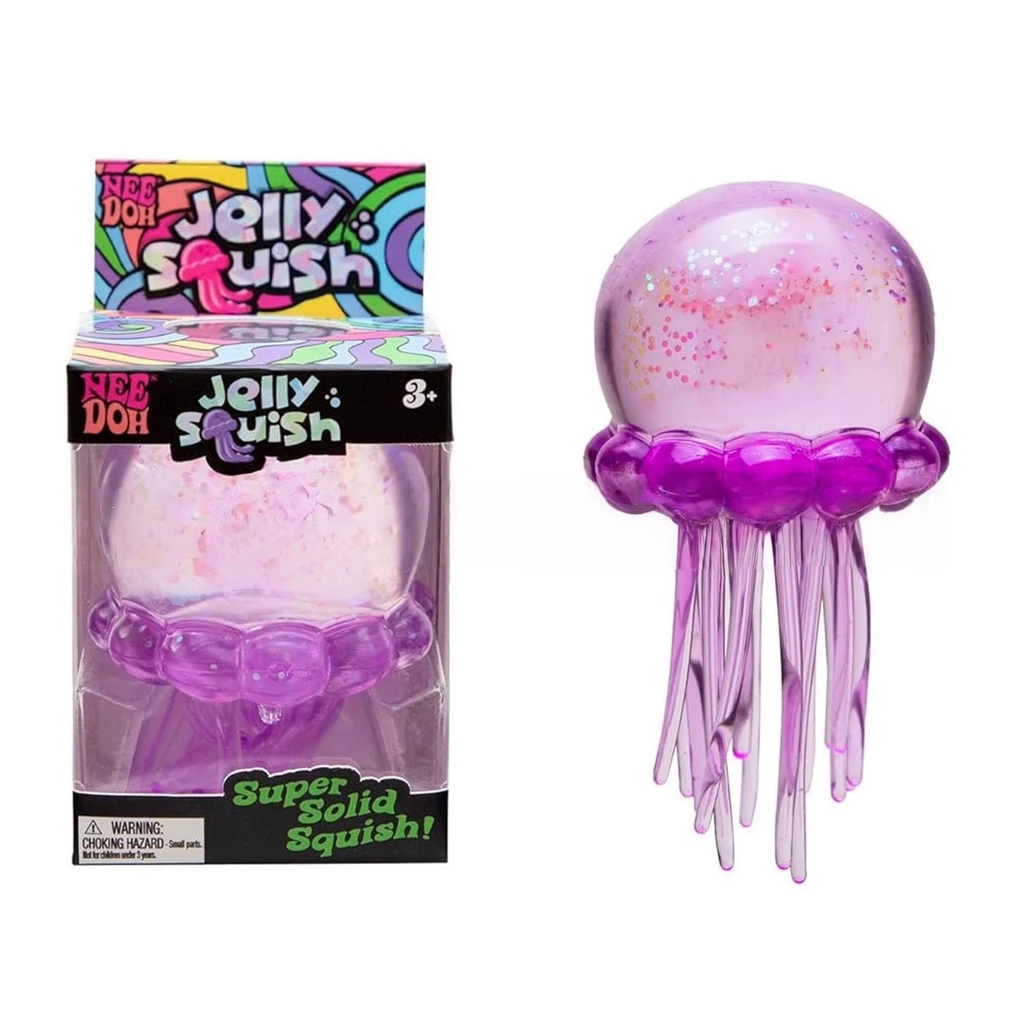 Glow in Dark Jellyfish Squishy Fidget Toy Imitation Needoh Style Rubber Jelly Squeeze Stress Relief Toy