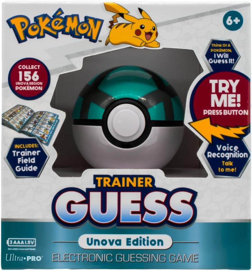 Pokémon Trainer Guess: Unova Edition, I Will Guess It! Electronic Voice Recognition Guessing Brain Game Pokemon Go Digital Travel Board Games Toys - Talk to Your Poke Ball