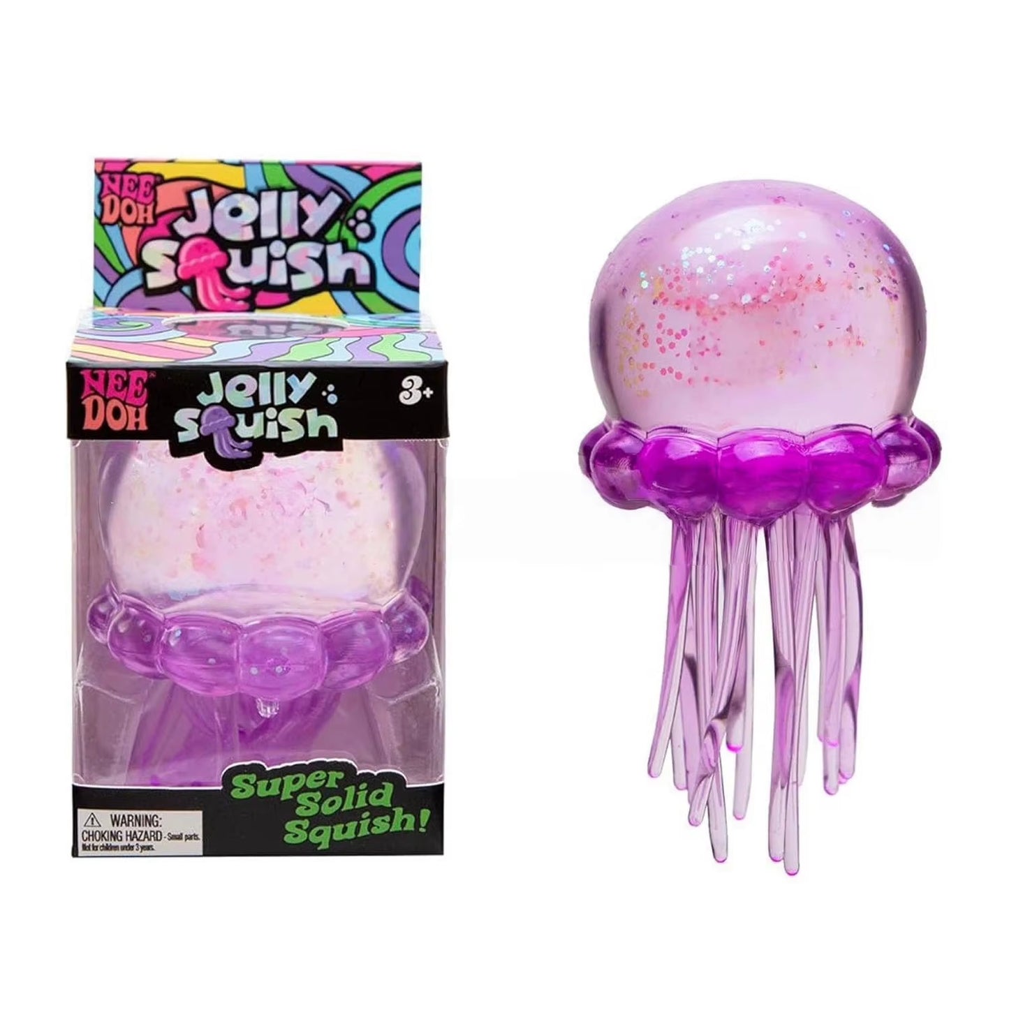 Glow in Dark Jellyfish Squishy Fidget Toy Imitation Needoh Style Rubber Jelly Squeeze Stress Relief Toy