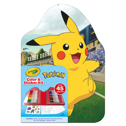 Pokemon Art Kit for Kids (45Pcs), Coloring Book and Stickers, Travel Activity, Pokemon Toys & Gifts for Kids
