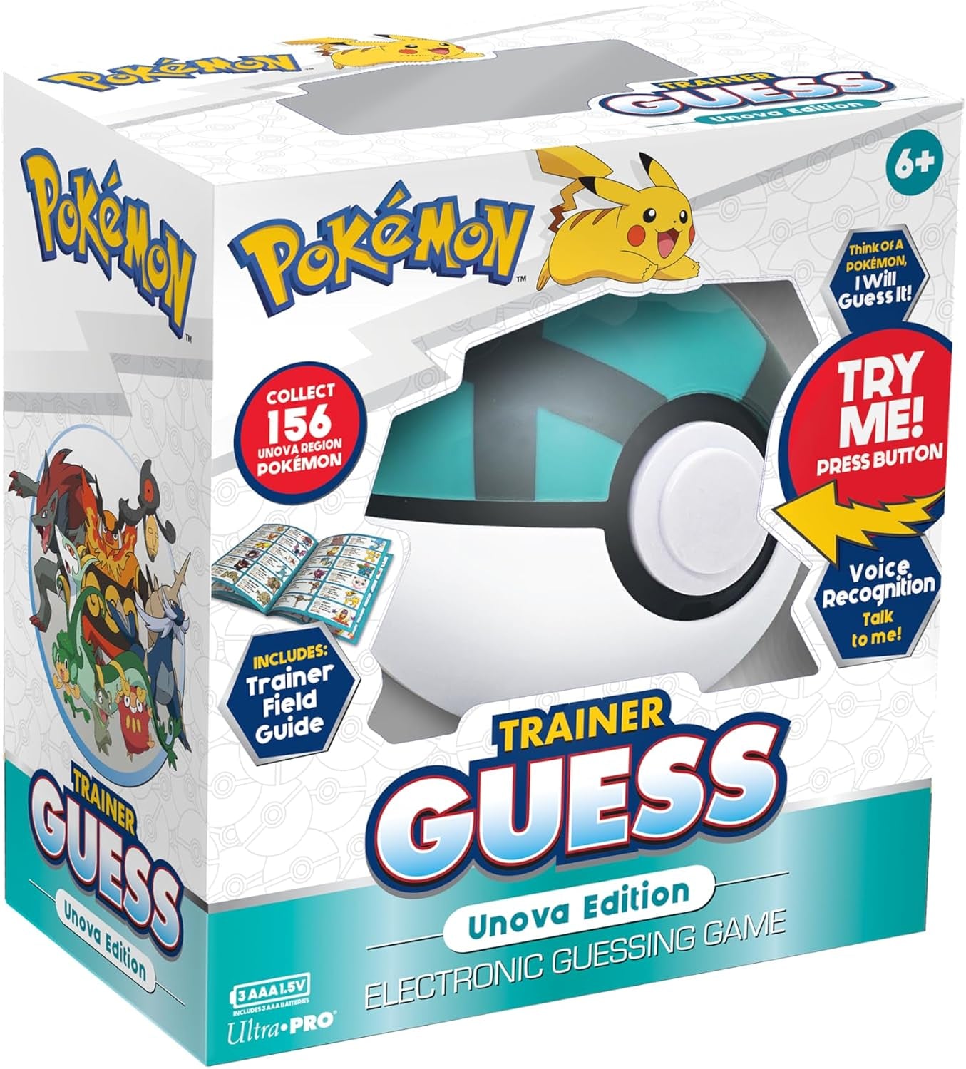 Pokémon Trainer Guess: Unova Edition, I Will Guess It! Electronic Voice Recognition Guessing Brain Game Pokemon Go Digital Travel Board Games Toys - Talk to Your Poke Ball